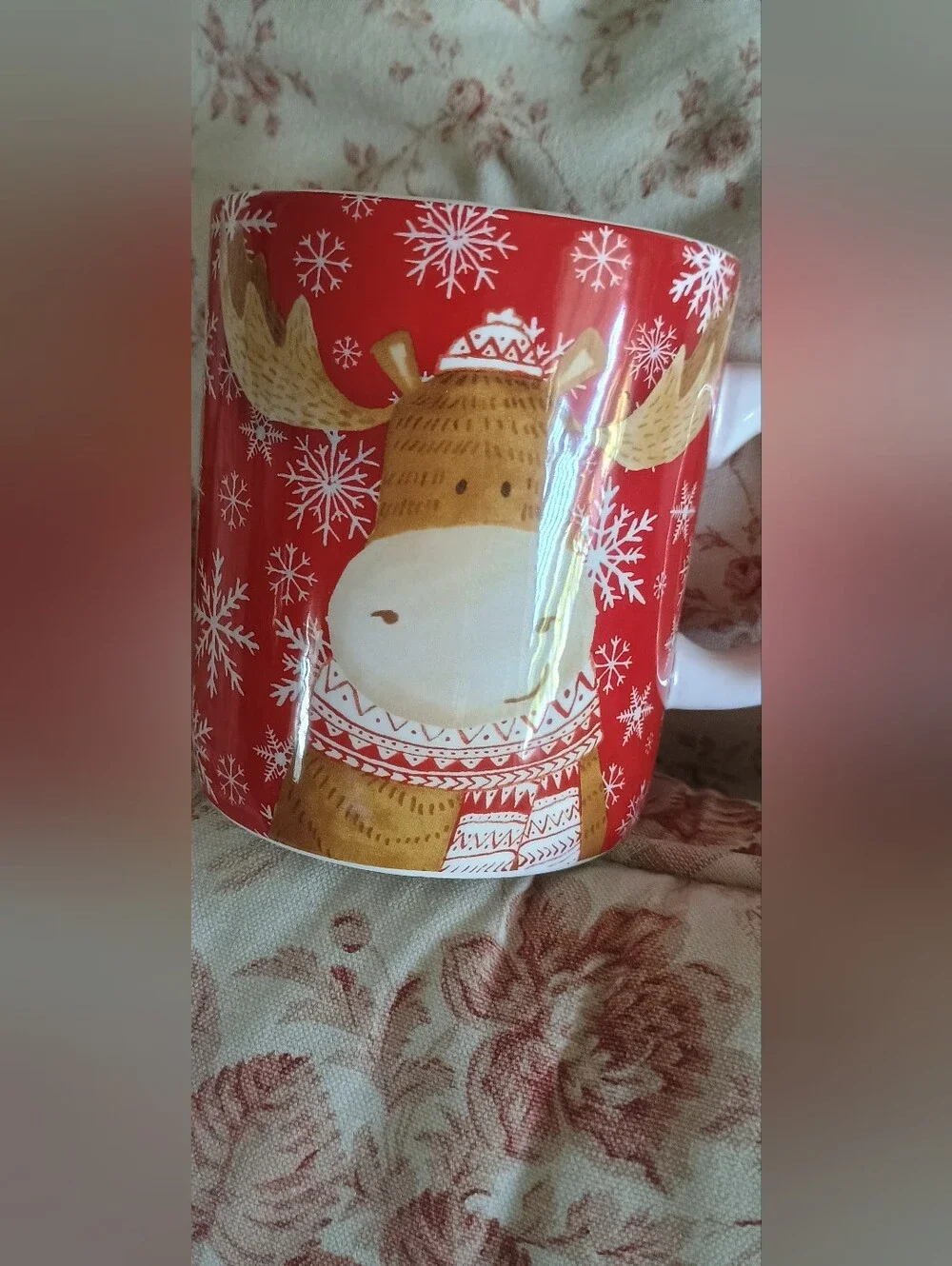 **SET Of Bowl And mug Holiday Snowflake ❄️ Moose Bowl and Cup ❄️
